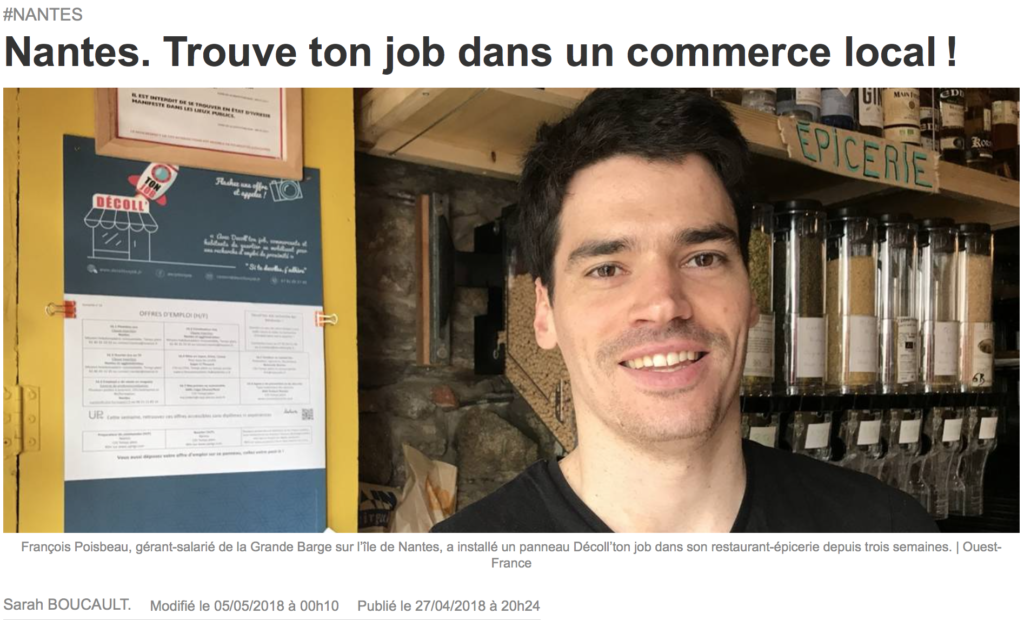 Ouest France - Décoll'ton Job à la Grande Barge