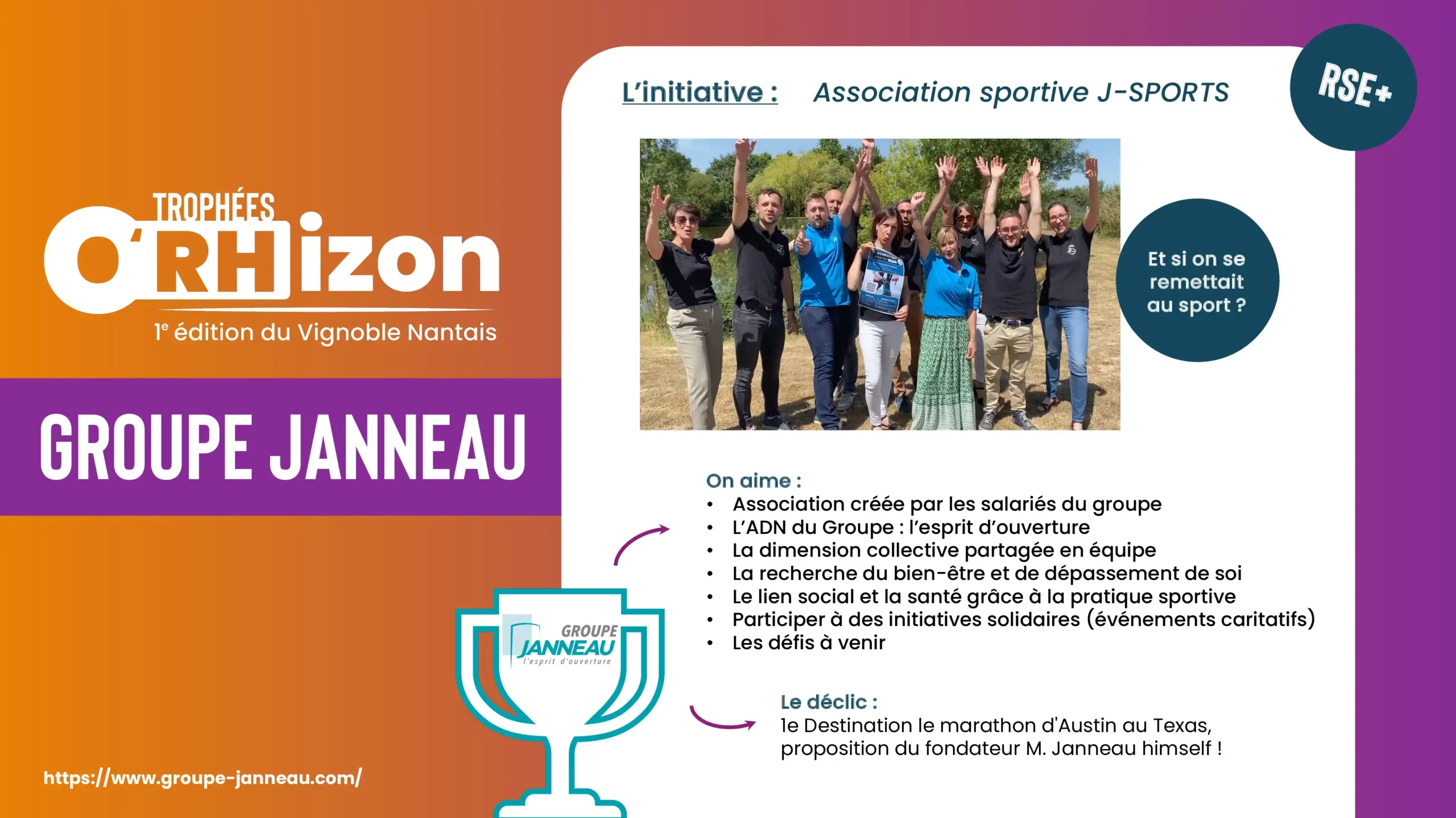 TROPHÉES O'RHIZON CANDIDAT - Groupe Janneau
