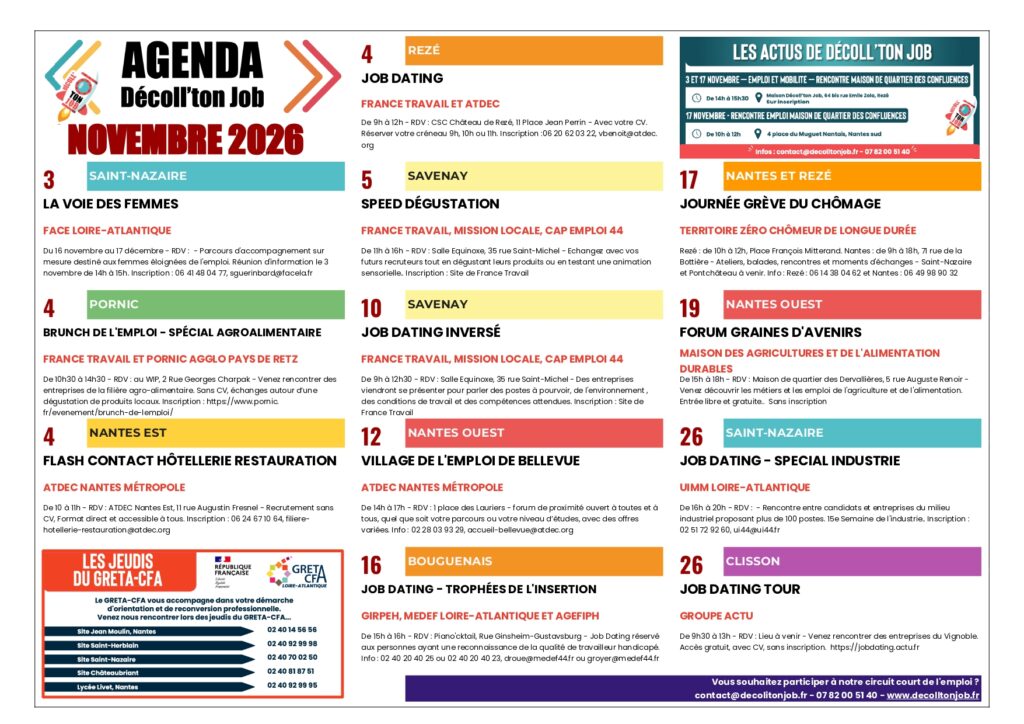AGENDA NOVEMBRE DTJ